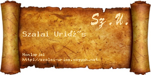 Szalai Uriás névjegykártya